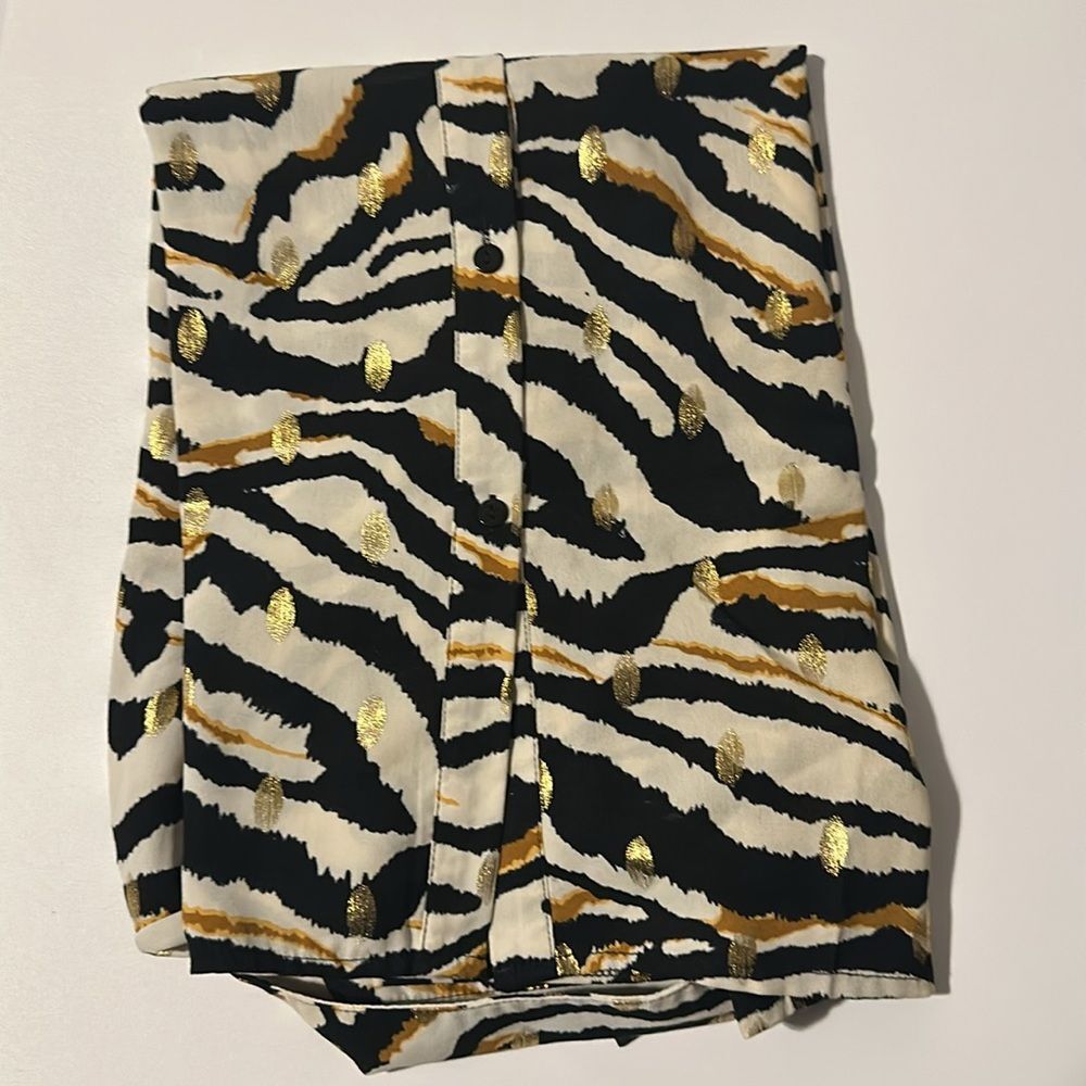 Nasty Gal You Herd Me Oversized Long Zebra Blouse Size 8 - Picture 6 of 6